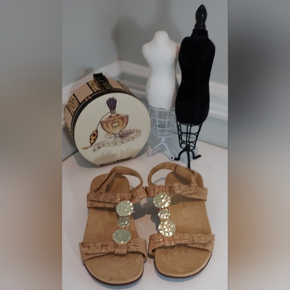 Vionic Tan Open Toe Adjustable Straps Sandals Nwob - image 2